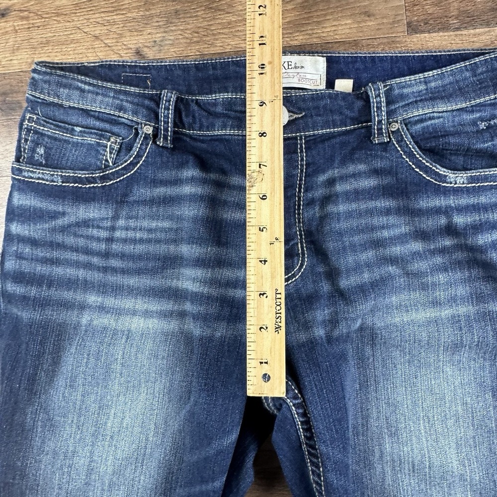 BKE Payton Women's Bootcut Jeans Dark Wash Whiskering 33x31.5 - Picture 7 of 10